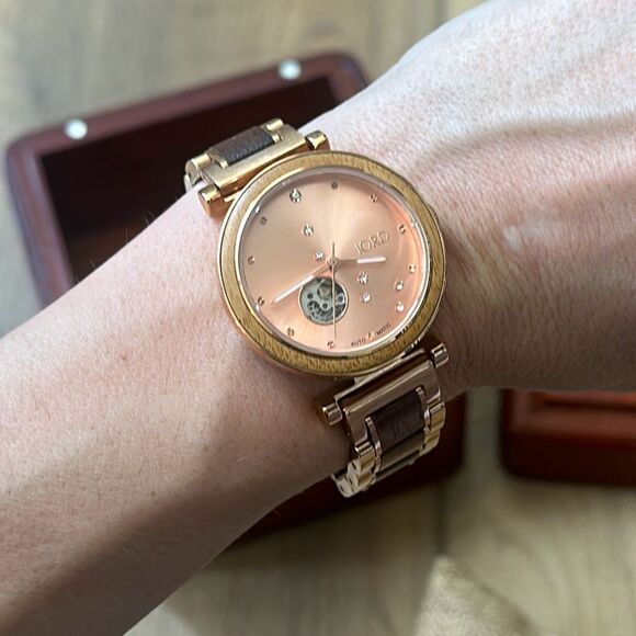 Cora Polaris Women\'s Rose Gold Wood Wrist Watch By JORD Jewelry main image 4